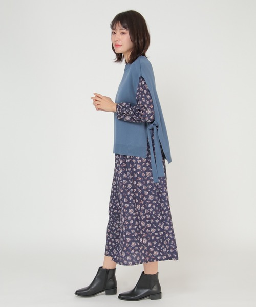 ikka（イッカ）の「サイドリボンハイネックベスト（ベスト・レディース・チャコールグレー/スカイブルー/ブラック/ベージュ・M/L）」の6枚目の写真