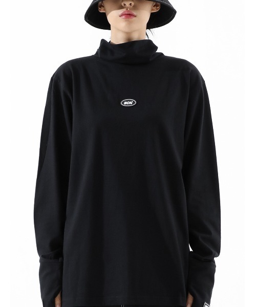 BASIC COTTON（ベーシックコットン）の「A'GEM/9 × .kom『BASIC COTTON/ベーシックコットン』BCN warmer pola/ベーシック ウォーマー ポーラ タートルネック（Tシャツ/カットソー・メンズ・ホワイト/ブラック/A・FREE）」の2枚目の写真