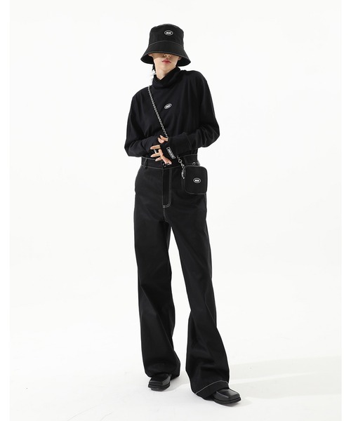 BASIC COTTON（ベーシックコットン）の「A'GEM/9 × .kom『BASIC COTTON/ベーシックコットン』BCN warmer pola/ベーシック ウォーマー ポーラ タートルネック（Tシャツ/カットソー・メンズ・ホワイト/ブラック/A・FREE）」の4枚目の写真