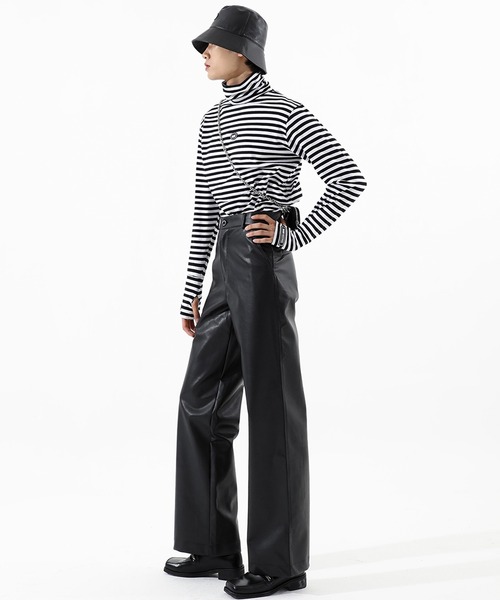 BASIC COTTON（ベーシックコットン）の「A'GEM/9 × .kom『BASIC COTTON/ベーシックコットン』BCN warmer pola/ベーシック ウォーマー ポーラ タートルネック（Tシャツ/カットソー・メンズ・ホワイト/ブラック/A・FREE）」の11枚目の写真