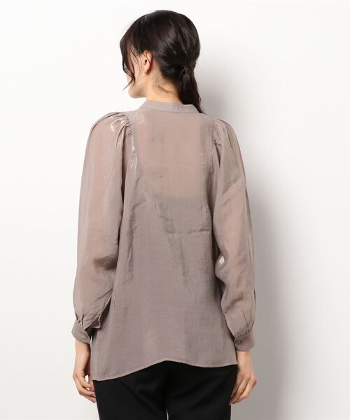 mysty woman（ミスティウーマン）の「シャイニー2WAYチュニックブラウス 219398（シャツ/ブラウス・レディース・アイボリー/チャコール/ダークオレンジ・FREE）」の15枚目の写真