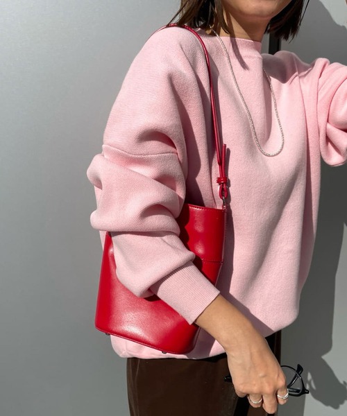 SHENERY(シーナリー)の「バックVスウェットライクニット(ニット/セーター・レディース・グレー系その他/オフホワイト/イエロー/グリーン/ピンク・FREE)」の5枚目の写真