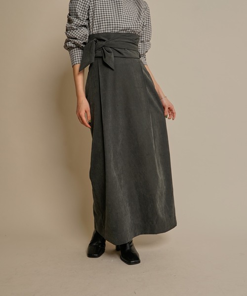 mline（エムライン）の「［mline］WEB限定 ピーチタックベルト付スカート（スカート・レディース・ブラック/ベージュ/アイボリー・1/2）」の18枚目の写真