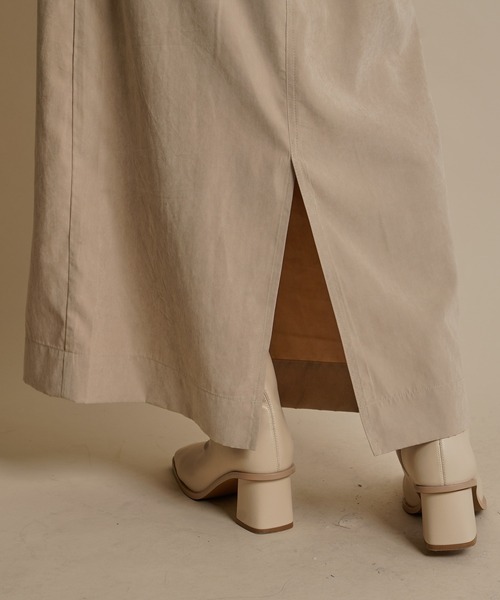 mline（エムライン）の「［mline］WEB限定 ピーチタックベルト付スカート（スカート・レディース・ブラック/ベージュ/アイボリー・1/2）」の6枚目の写真