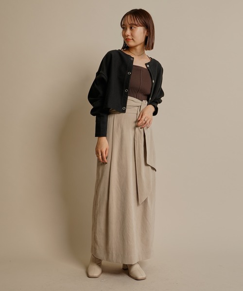 mline（エムライン）の「［mline］WEB限定 ピーチタックベルト付スカート（スカート・レディース・ブラック/ベージュ/アイボリー・1/2）」の13枚目の写真