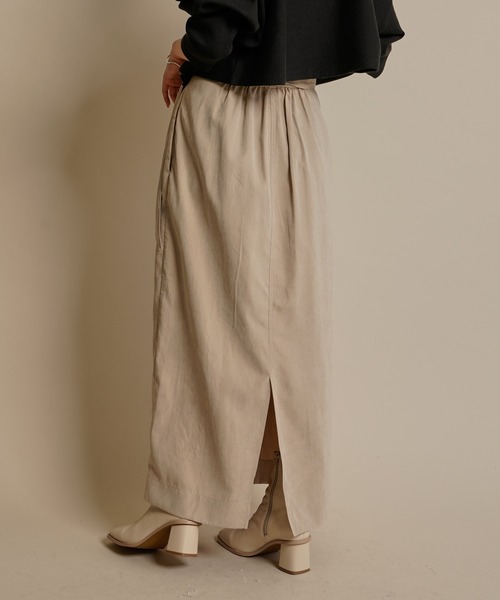 mline（エムライン）の「［mline］WEB限定 ピーチタックベルト付スカート（スカート・レディース・ブラック/ベージュ/アイボリー・1/2）」の8枚目の写真