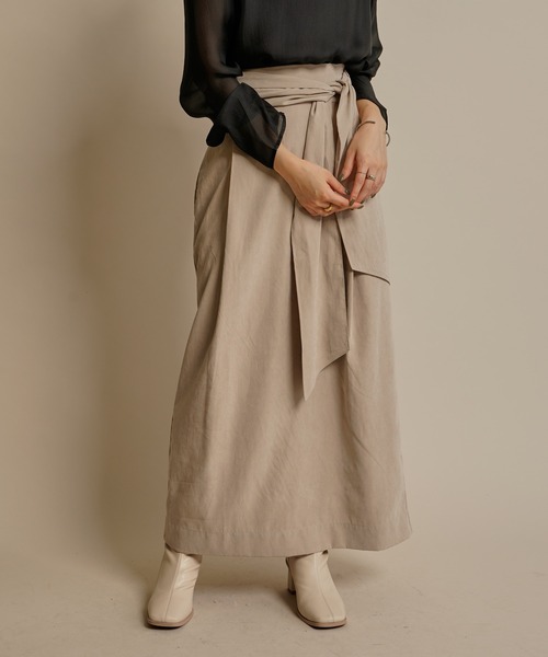 mline（エムライン）の「［mline］WEB限定 ピーチタックベルト付スカート（スカート・レディース・ブラック/ベージュ/アイボリー・1/2）」の22枚目の写真