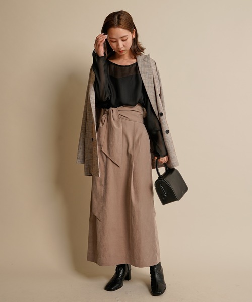 mline（エムライン）の「［mline］WEB限定 ピーチタックベルト付スカート（スカート・レディース・ブラック/ベージュ/アイボリー・1/2）」の17枚目の写真