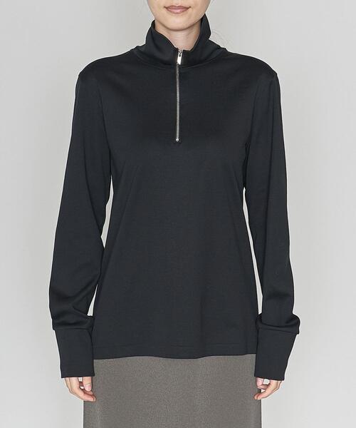 ASTRAET（アストラット）の「＜ASTRAET（アストラット）＞コットン ジップ ハイネックプルオバー（Tシャツ/カットソー・レディース・ホワイト/ブラック・FREE）」の11枚目の写真