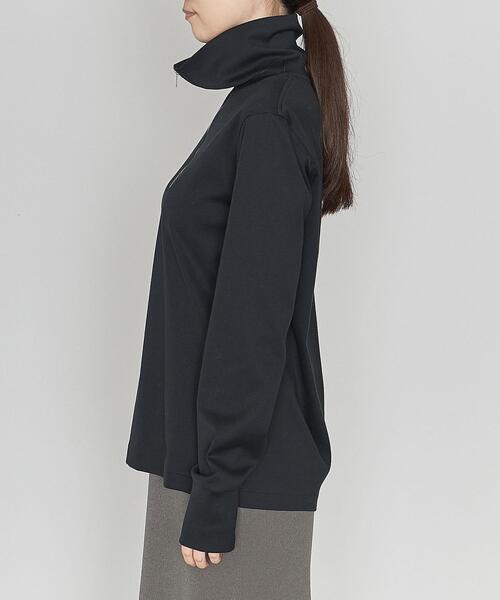 ASTRAET（アストラット）の「＜ASTRAET（アストラット）＞コットン ジップ ハイネックプルオバー（Tシャツ/カットソー・レディース・ホワイト/ブラック・FREE）」の16枚目の写真