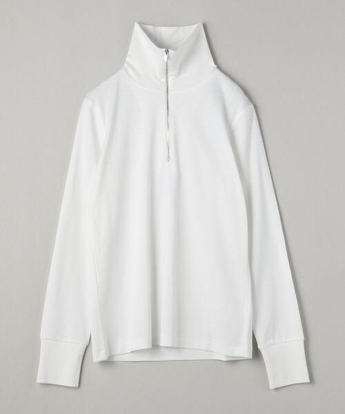 ASTRAET（アストラット）の「＜ASTRAET（アストラット）＞コットン ジップ ハイネックプルオバー（Tシャツ/カットソー・レディース・ホワイト/ブラック・FREE）」の6枚目の写真