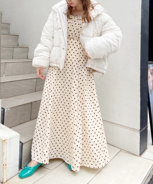 one after another NICE CLAUP(ワンアフターアナザーナイスクラップ)の「バックリボンロングワンピース(ワンピース・レディース・ブラック/ベージュ/ストライプ/ドット・FREE)」の16枚目の写真