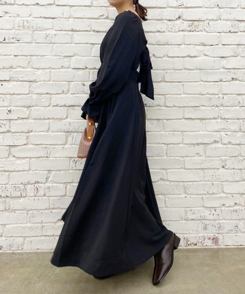 セール】バックリボンロングワンピース（ワンピース）｜one after