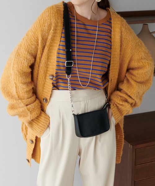 DISCOAT（ディスコート）の「起毛ビッグカーディガン（カーディガン/ボレロ・レディース・グレー/ブラウン/ライトベージュ/グリーン/サックスブルー/パープル/イエロー・FREE）」の7枚目の写真