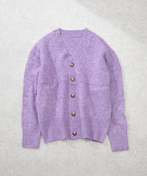 DISCOAT（ディスコート）の「起毛ビッグカーディガン（カーディガン/ボレロ・レディース・グレー/ブラウン/ライトベージュ/グリーン/サックスブルー/パープル/イエロー・FREE）」の10枚目の写真