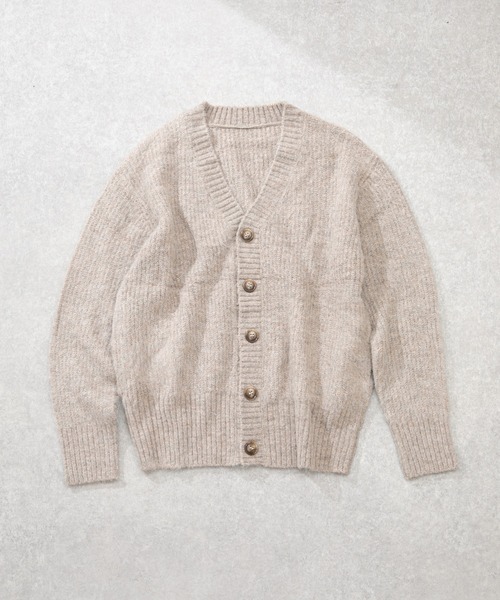 DISCOAT（ディスコート）の「起毛ビッグカーディガン（カーディガン/ボレロ・レディース・グレー/ブラウン/ライトベージュ/グリーン/サックスブルー/パープル/イエロー・FREE）」の9枚目の写真