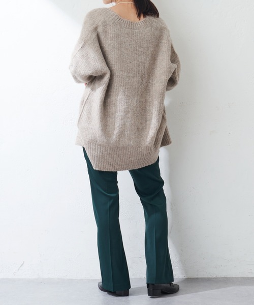 DISCOAT（ディスコート）の「起毛ビッグカーディガン（カーディガン/ボレロ・レディース・グレー/ブラウン/ライトベージュ/グリーン/サックスブルー/パープル/イエロー・FREE）」の16枚目の写真