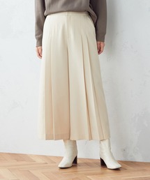 プリーツ　ワイド　クロップドパンツ