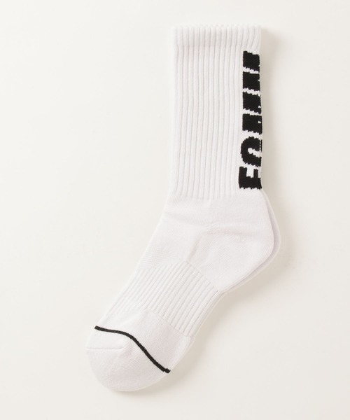 FCMM（エフシーエムエム）の「BACK LOGO SOCKS /バックロゴソックス（ソックス/靴下・メンズ・ブラック/ホワイト・MEDIUM/LARGE）」の3枚目の写真