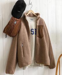 coen | [洗える]ボアフリーススタンドカラージャケット(ブルゾン)