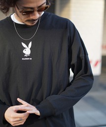 DC SHOES（ディーシーシューズ）の「PB BACK LOGO LS/DCPLAYBOY(プレイボーイ）コラボバックプリント長袖ロンT（Tシャツ/カットソー・メンズ）」