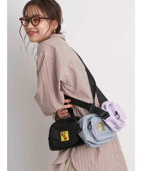 earth music&ecology（アースミュージックアンドエコロジー）の「【ダントツ撥水】wpc×anello×earthショルダーバッグ＊（ショルダーバッグ・レディース・ブラック/グレー/ライトパープル・FREE）」の4枚目の写真