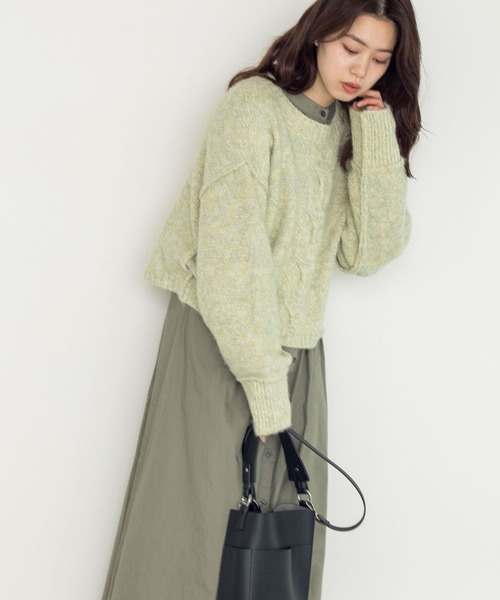 w closet(ダブルクローゼット)の「ウエストタック前開きシャツワンピース(シャツワンピース・レディース・オフホワイト/カーキ/ダークブラウン系1・FREE)」の20枚目の写真