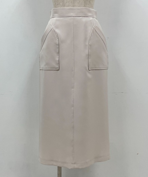 PICCIN（ピッチン）の「フロントポケットタイトスカート（スカート・レディース・ネイビー/オレンジ/グレイッシュベージュ・M）」の7枚目の写真