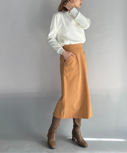PICCIN（ピッチン）の「フロントポケットタイトスカート（スカート・レディース・ネイビー/オレンジ/グレイッシュベージュ・M）」の15枚目の写真