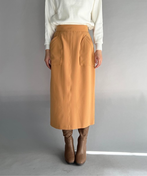 PICCIN（ピッチン）の「フロントポケットタイトスカート（スカート・レディース・ネイビー/オレンジ/グレイッシュベージュ・M）」の20枚目の写真
