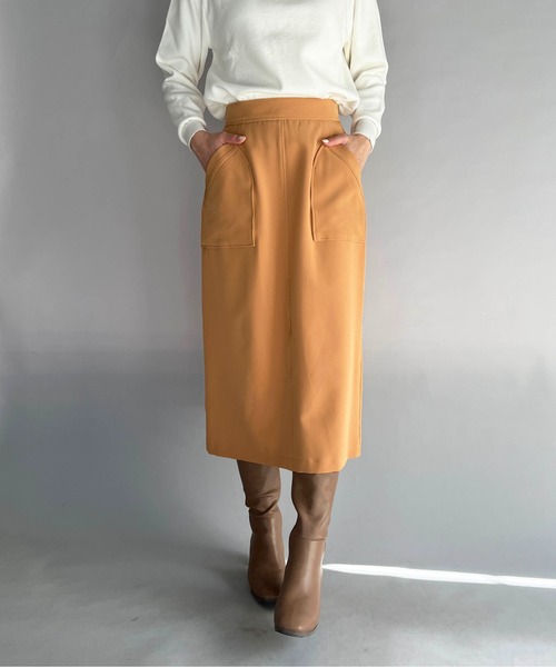 PICCIN（ピッチン）の「フロントポケットタイトスカート（スカート・レディース・ネイビー/オレンジ/グレイッシュベージュ・M）」の11枚目の写真