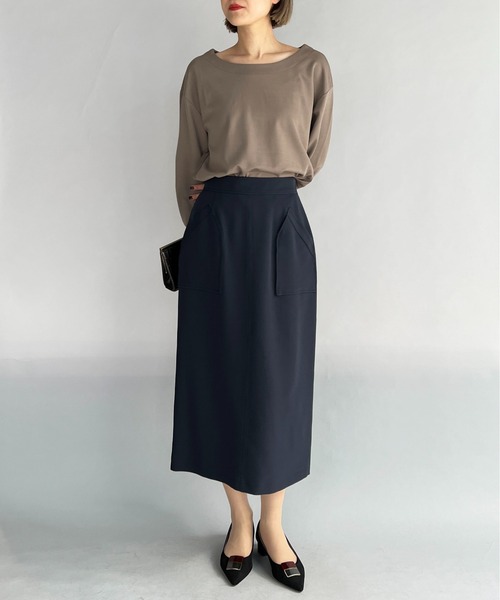 PICCIN（ピッチン）の「フロントポケットタイトスカート（スカート・レディース・ネイビー/オレンジ/グレイッシュベージュ・M）」の21枚目の写真