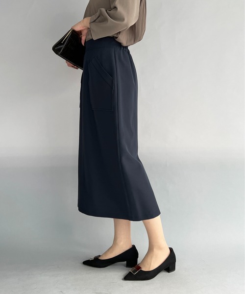 PICCIN（ピッチン）の「フロントポケットタイトスカート（スカート・レディース・ネイビー/オレンジ/グレイッシュベージュ・M）」の16枚目の写真