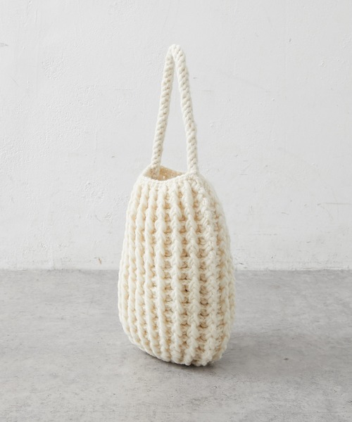 PUAL CE CIN（ピュアルセシン）の「ＫＮＩＴ　ＰＯＴ　ＢＡＧ（ショルダーバッグ・レディース・アイボリー/ブラック・FREE）」の13枚目の写真