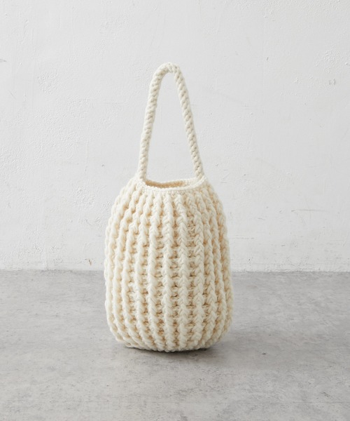 PUAL CE CIN（ピュアルセシン）の「ＫＮＩＴ　ＰＯＴ　ＢＡＧ（ショルダーバッグ・レディース・アイボリー/ブラック・FREE）」の14枚目の写真