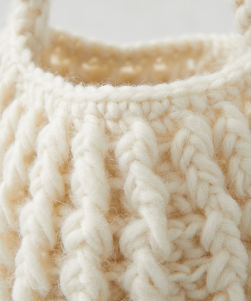 PUAL CE CIN（ピュアルセシン）の「ＫＮＩＴ　ＰＯＴ　ＢＡＧ（ショルダーバッグ・レディース・アイボリー/ブラック・FREE）」の17枚目の写真