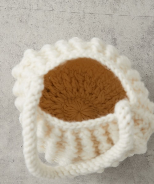 PUAL CE CIN（ピュアルセシン）の「ＫＮＩＴ　ＰＯＴ　ＢＡＧ（ショルダーバッグ・レディース・アイボリー/ブラック・FREE）」の16枚目の写真