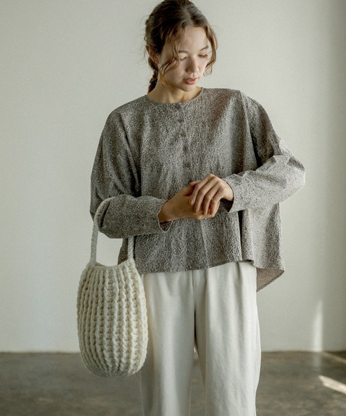 PUAL CE CIN（ピュアルセシン）の「ＫＮＩＴ　ＰＯＴ　ＢＡＧ（ショルダーバッグ・レディース・アイボリー/ブラック・FREE）」の7枚目の写真