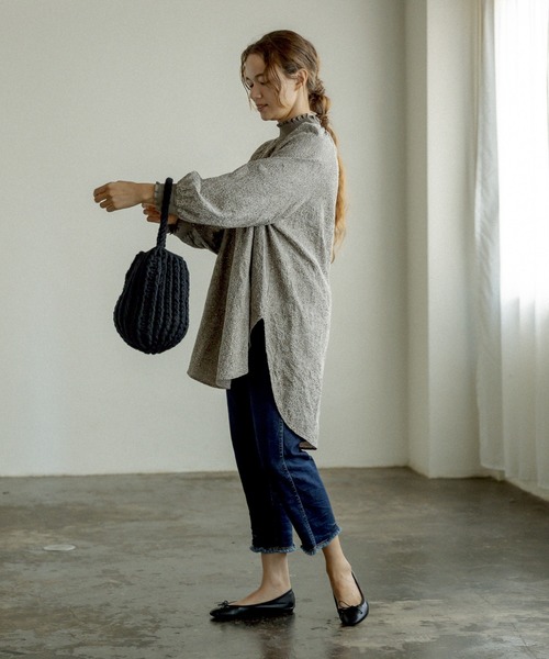 PUAL CE CIN（ピュアルセシン）の「ＫＮＩＴ　ＰＯＴ　ＢＡＧ（ショルダーバッグ・レディース・アイボリー/ブラック・FREE）」の10枚目の写真