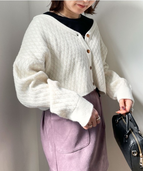 archives（アルシーヴ）の「Ｖネックショート丈カーディガン（ニット/セーター・レディース・オフホワイト/ブラウン/オリーブ/オレンジ・MEDIUM）」の9枚目の写真