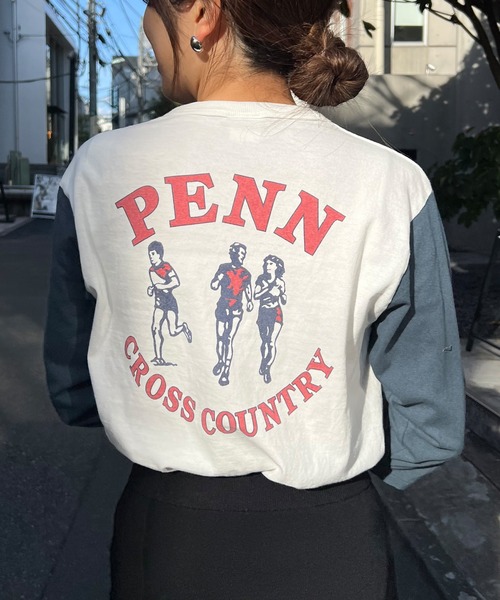 GOOD ROCK SPEED（グッドロックスピード）の「COLLEGE BASEBALL TEE（Tシャツ/カットソー・レディース・ブラック/ネイビー/グリーン/ボルドー・FREE）」の4枚目の写真