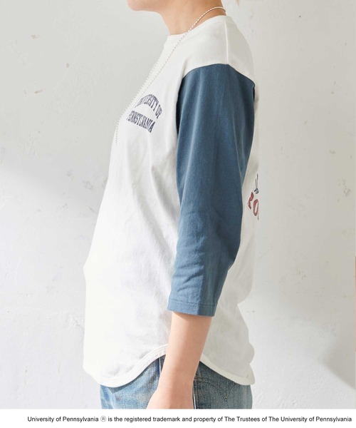 GOOD ROCK SPEED（グッドロックスピード）の「COLLEGE BASEBALL TEE（Tシャツ/カットソー・レディース・ブラック/ネイビー/グリーン/ボルドー・FREE）」の8枚目の写真