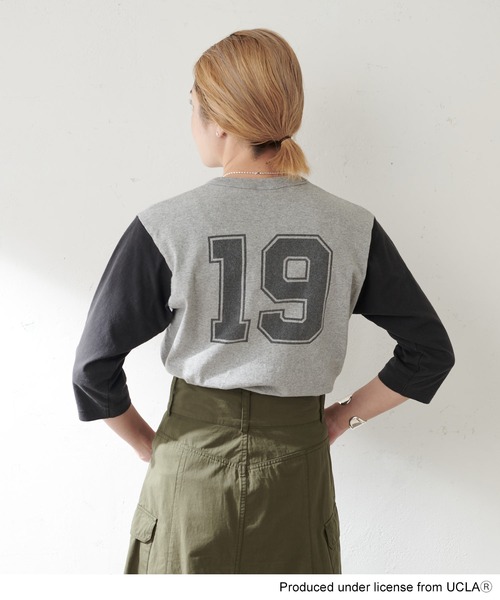 GOOD ROCK SPEED（グッドロックスピード）の「COLLEGE BASEBALL TEE（Tシャツ/カットソー・レディース・ブラック/ネイビー/グリーン/ボルドー・FREE）」の13枚目の写真