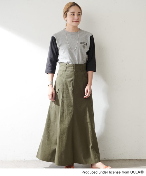 GOOD ROCK SPEED（グッドロックスピード）の「COLLEGE BASEBALL TEE（Tシャツ/カットソー・レディース・ブラック/ネイビー/グリーン/ボルドー・FREE）」の9枚目の写真