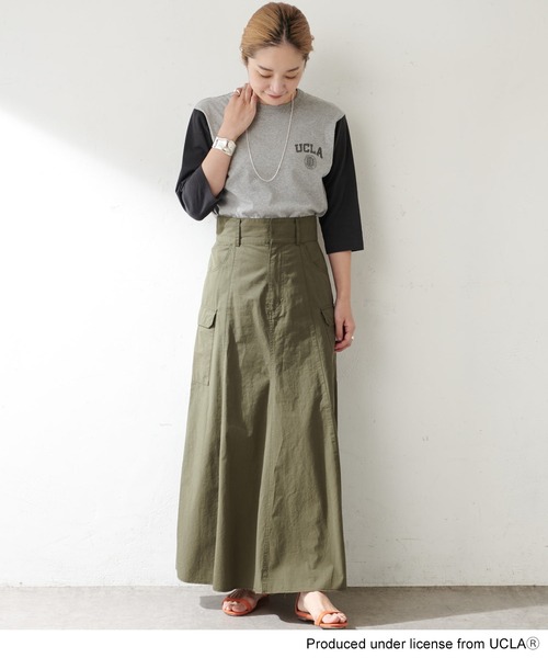 GOOD ROCK SPEED（グッドロックスピード）の「COLLEGE BASEBALL TEE（Tシャツ/カットソー・レディース・ブラック/ネイビー/グリーン/ボルドー・FREE）」の21枚目の写真