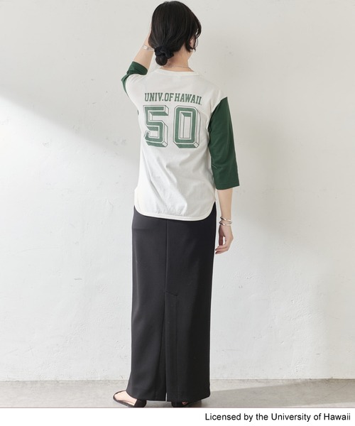 GOOD ROCK SPEED（グッドロックスピード）の「COLLEGE BASEBALL TEE（Tシャツ/カットソー・レディース・ブラック/ネイビー/グリーン/ボルドー・FREE）」の22枚目の写真