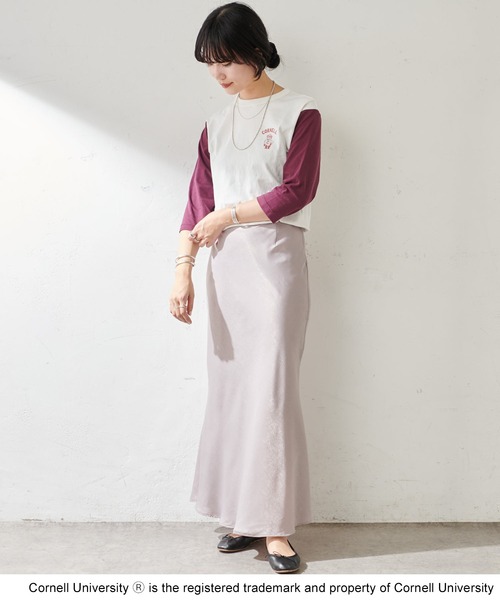 GOOD ROCK SPEED（グッドロックスピード）の「COLLEGE BASEBALL TEE（Tシャツ/カットソー・レディース・ブラック/ネイビー/グリーン/ボルドー・FREE）」の11枚目の写真