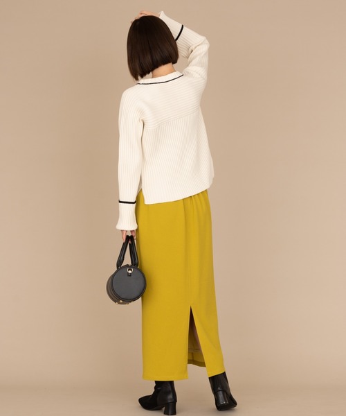 NEUNA（ヌナ）の「【さらさら素材が心地よい。】ペンシルiラインタイトロングスカート（スカート・レディース・ホワイト/ブラック/イエロー・SMALL/MEDIUM/LARGE）」の14枚目の写真