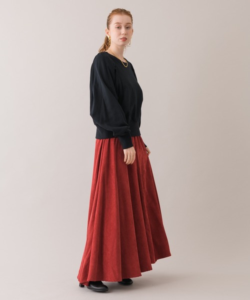 Dignite collier（ディニテコリエ）の「Dinite collier コーデュロイフレアスカート（スカート・レディース・パープル/グレー/レッド・FREE）」の11枚目の写真