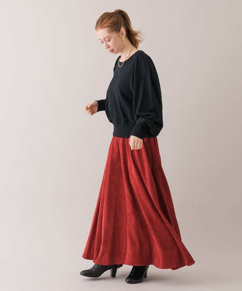 Dignite collier（ディニテコリエ）の「Dinite collier コーデュロイフレアスカート（スカート・レディース・パープル/グレー/レッド・FREE）」の17枚目の写真